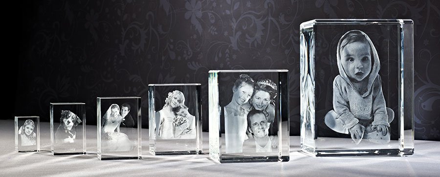 3D Fotos in Viamant Glas Quadern in verschiedenen Größen