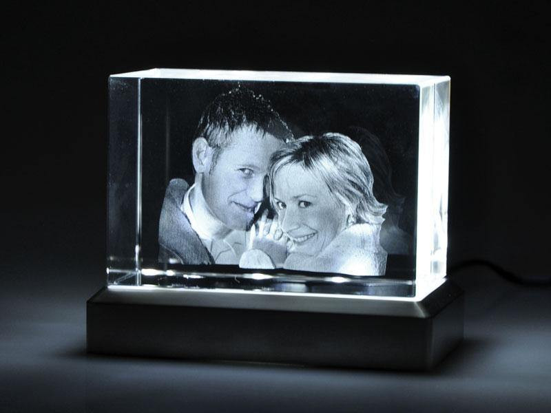 beleuchtetes 3D Foto in Glas