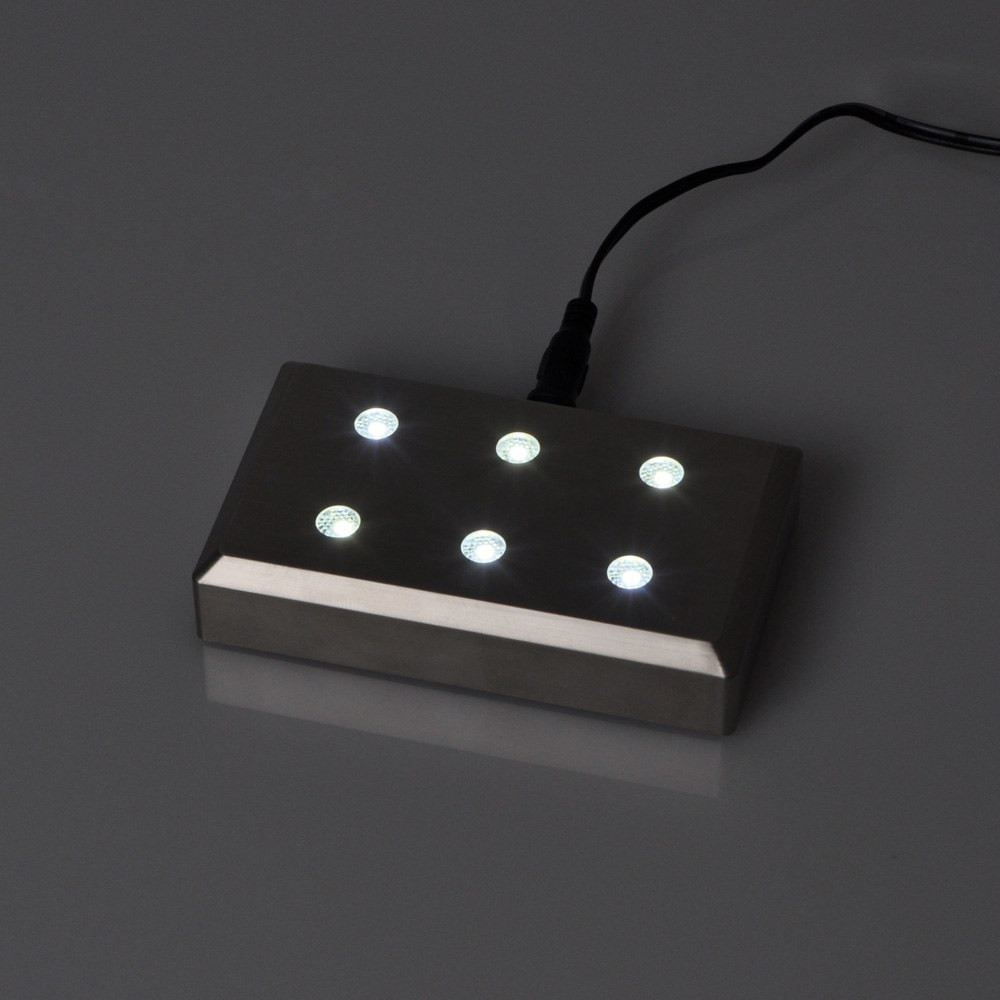 LED Leuchtsockel 8 LED für 3D und 2D Laserfotos Glaswürfel Geschenkidee