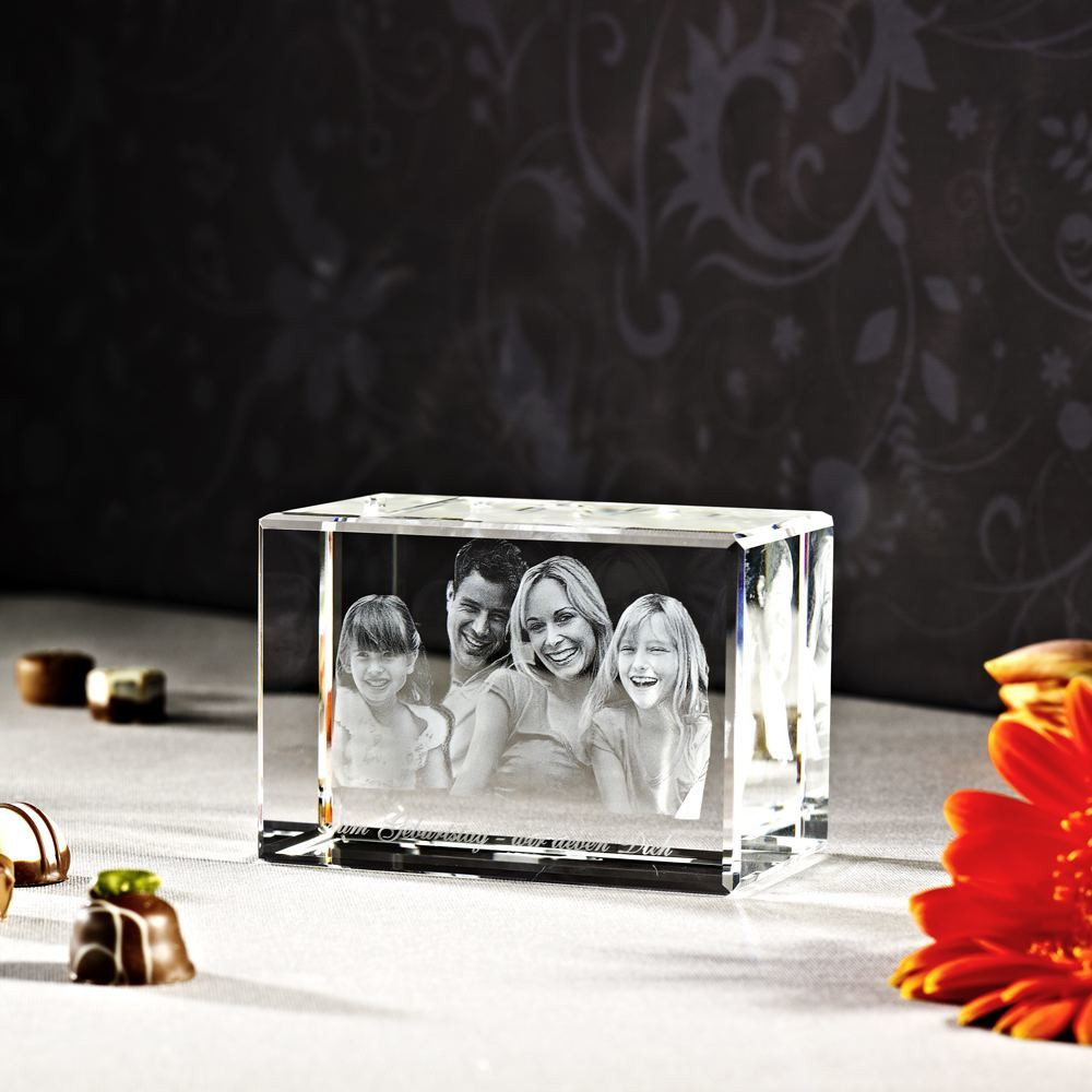 3D Foto im Glas einer Familie